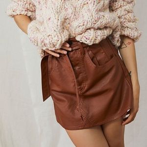 Free People East of Eden Vegan Leather Skirt